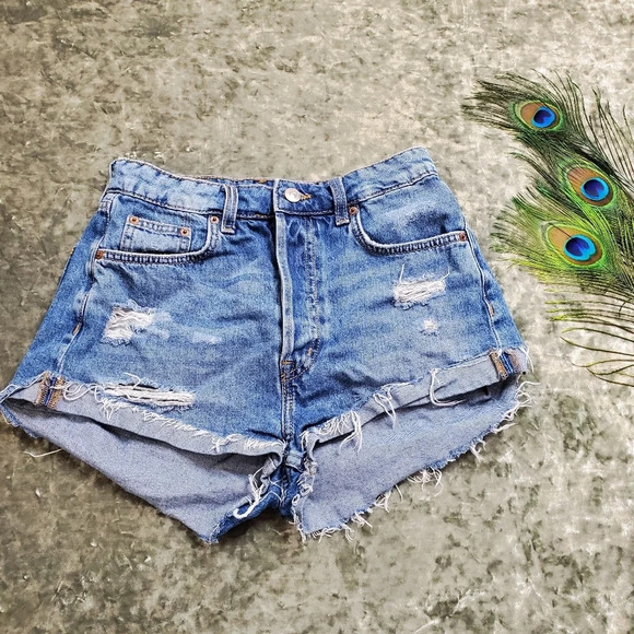 H&M Denim Cutoff Distressed Shorts
